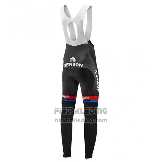 2016 Fietskleding Giant Alpecin Zwart en Rood Lange Mouwen en Koersbroek